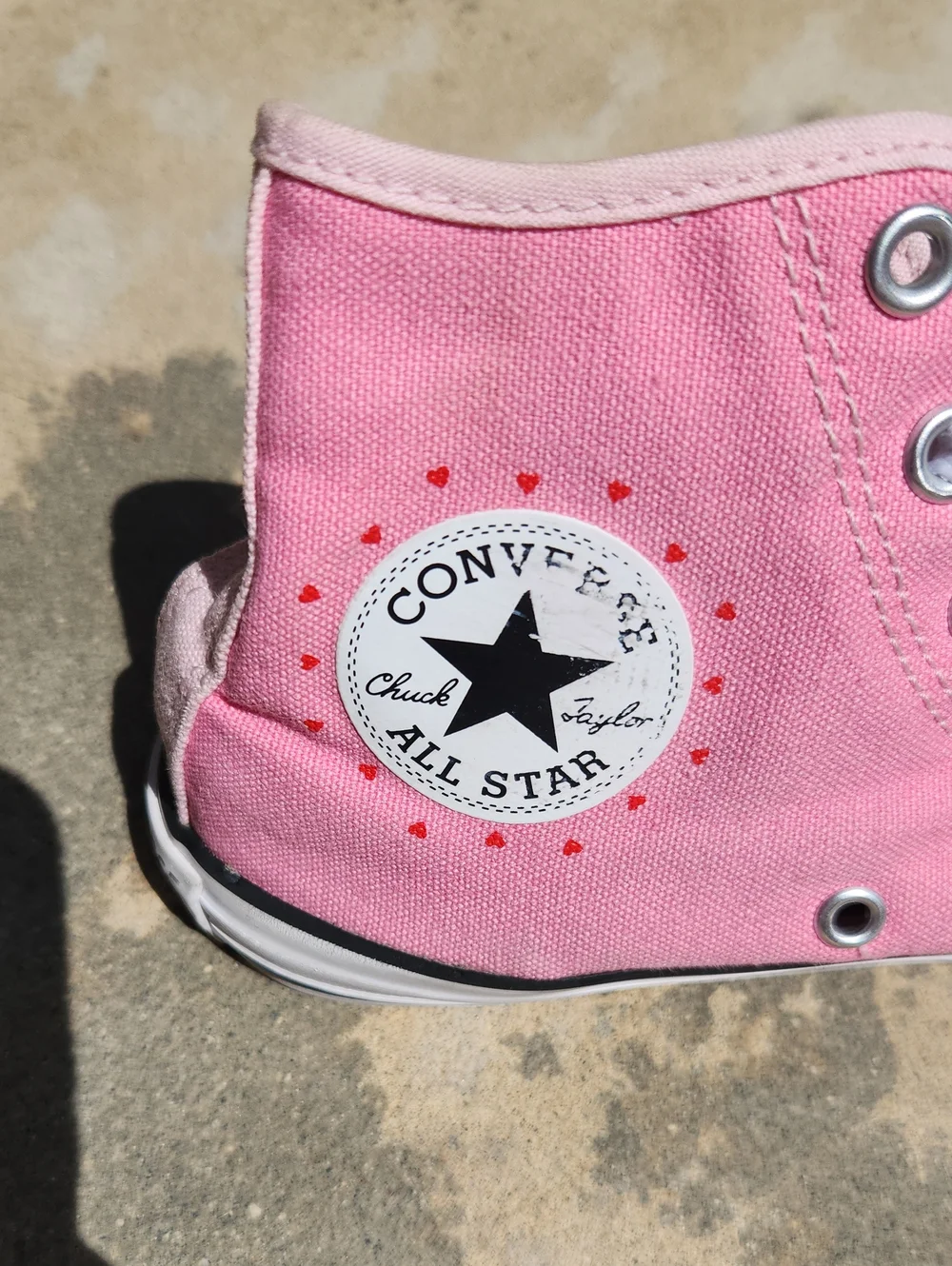 Converse Pink Chuck Taylor All Star Pink Heart High Top Size 2